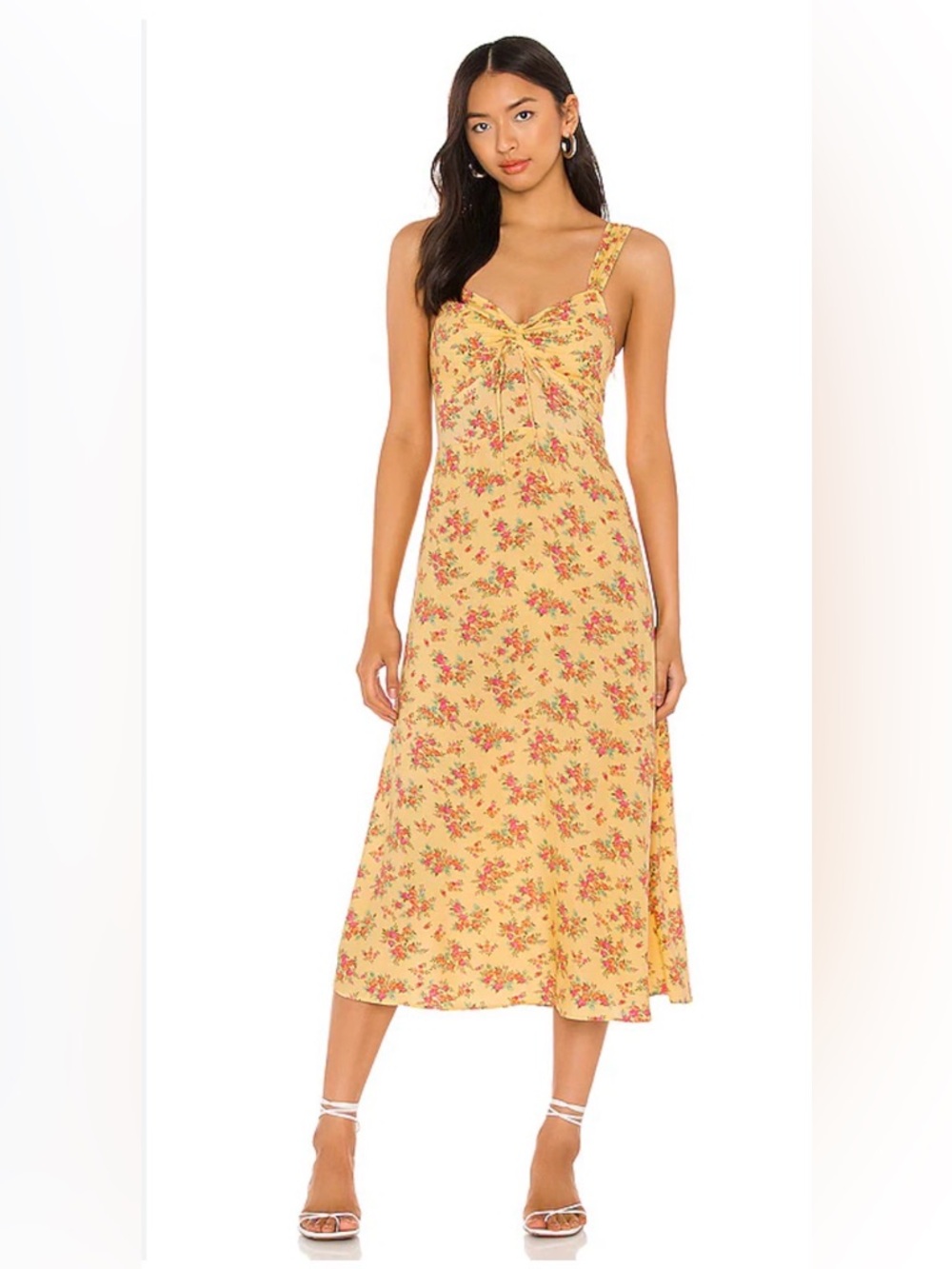 Faithful the Brand Floral Yellow Sundress with Pink Accent - Women's Dress SZ XS